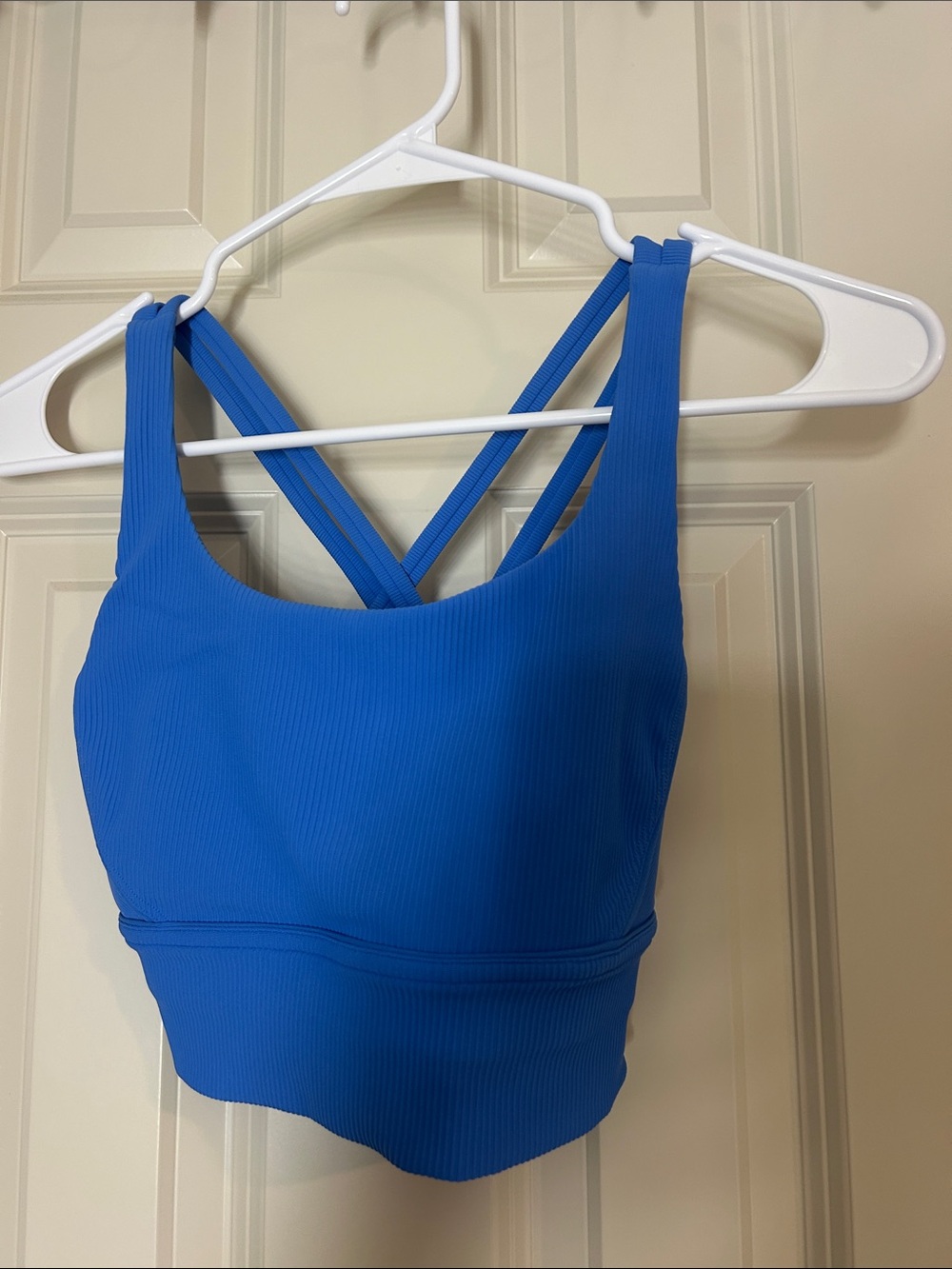 Lululemon Blue Ribbed Scoop Neck Bra Size 6